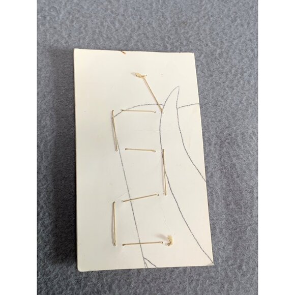 Vintage Beige Canvas & Brass Buttons - Picture 2 of 4